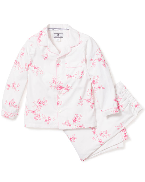 Kid's Twill Pajama Set in English Rose Floral