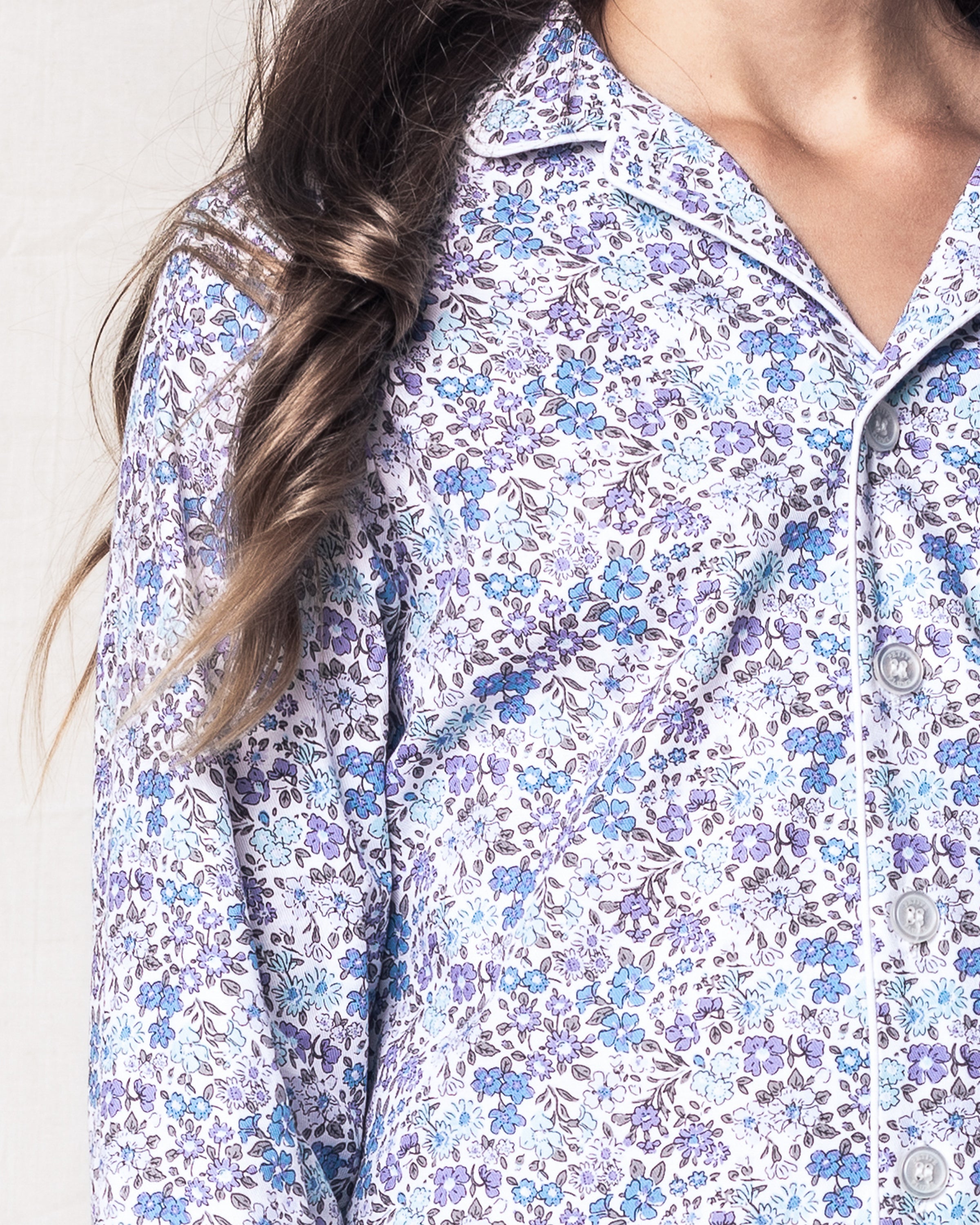 Kid's Twill Pajama Set in Fleur D'Azur