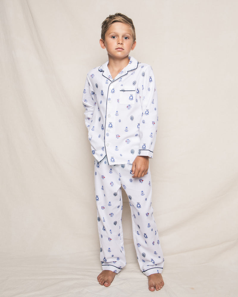 Kid's Twill Pajama Set in Regal Crests