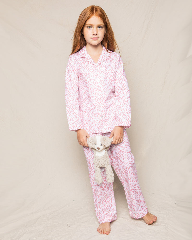 Kid's Twill Pajama Set in Sweethearts