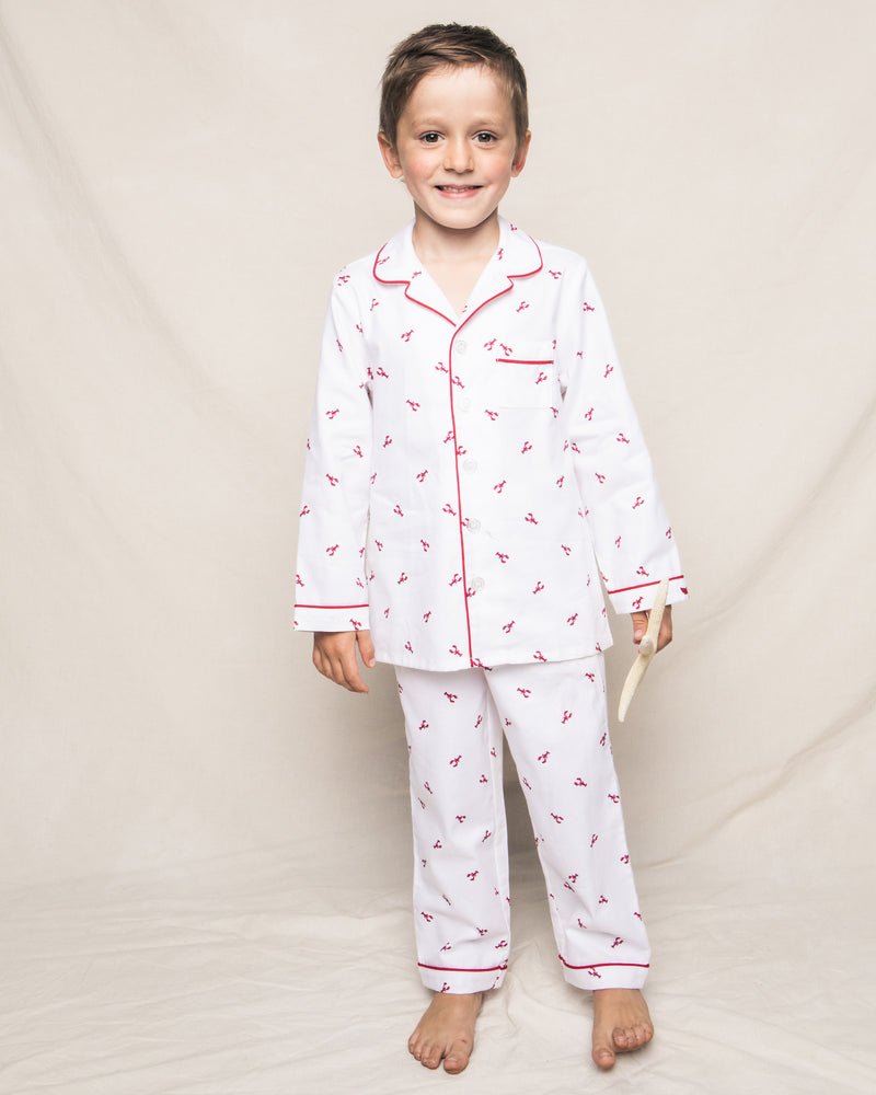 Kid s Twill Pajama Set in Brixham Lobsters Petite Plume