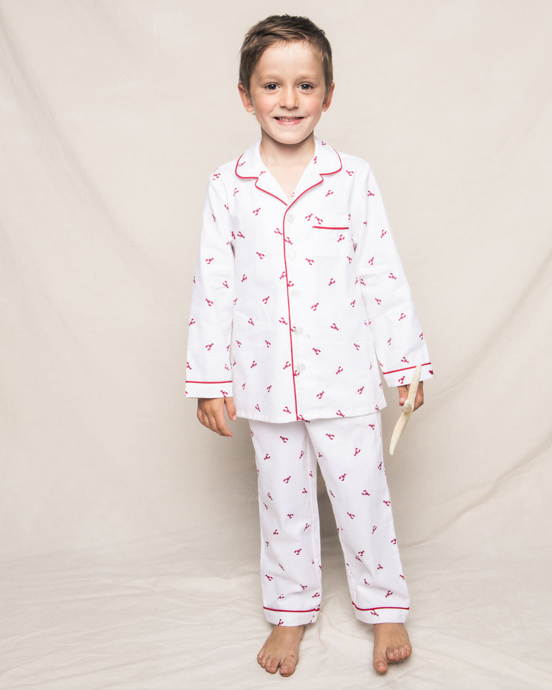 Kid's Twill Pajama Set in Brixham Lobsters