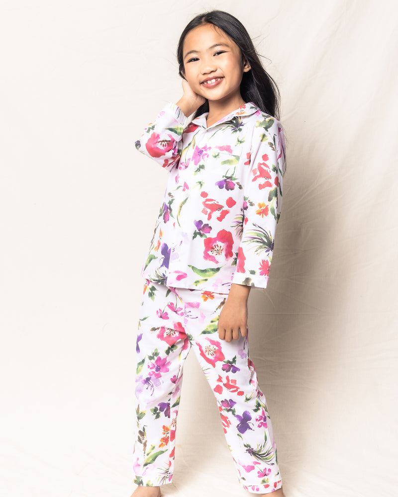 Kid's Twill Pajama Set in Gardens of Giverny