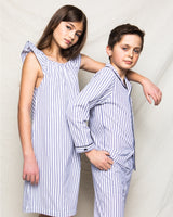 Children's Navy French Ticking Isabelle Nightgown