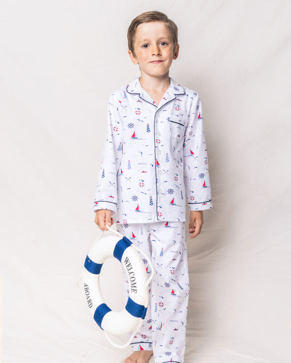 Kid's Twill Pajama Set in Sail Away