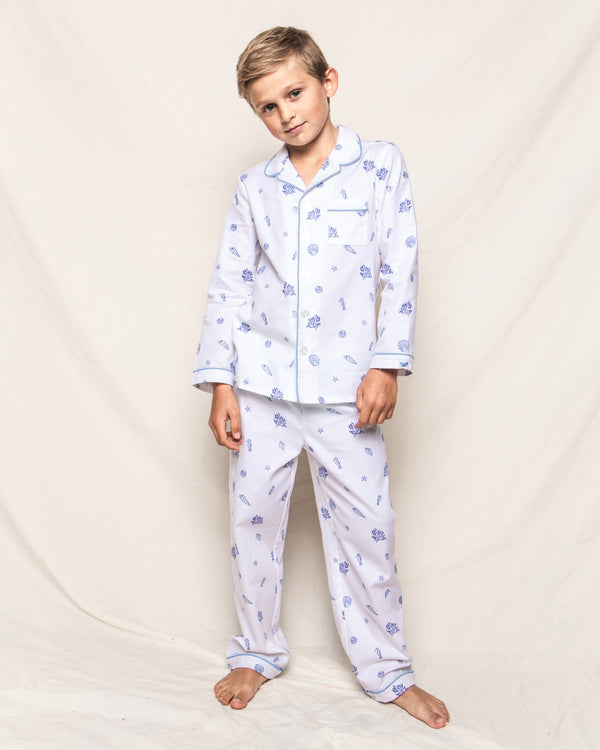 Kid's Twill Pajama Set in Suffolk Seashells