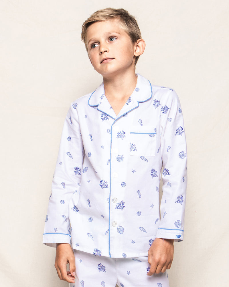 Kid's Twill Pajama Set in Suffolk Seashells