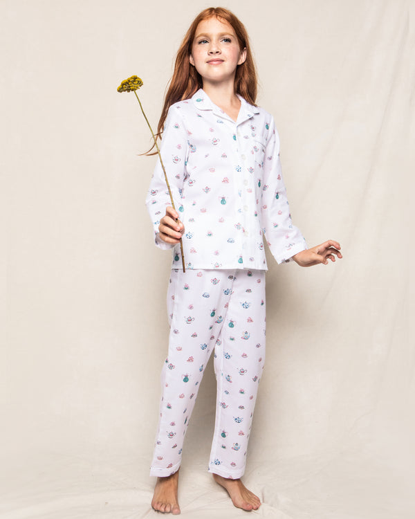 Kid's Twill Pajama Set in High Tea