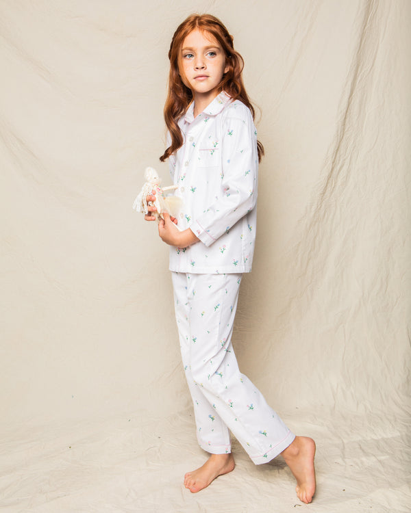 Kid's Twill Pajama Set in Tulips