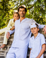 Children's Light Blue Gingham Short Set