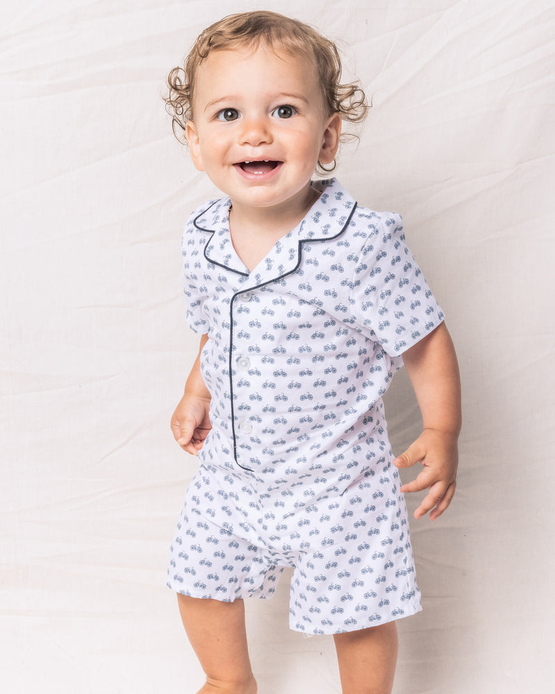 Baby's Twill Summer Romper in Bicyclette