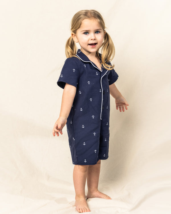 Baby's Twill Summer Romper in Portsmouth Anchors