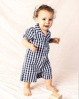 Navy Gingham Summer Romper