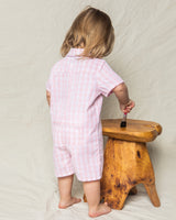 Baby's Twill Summer Romper in Pink Gingham