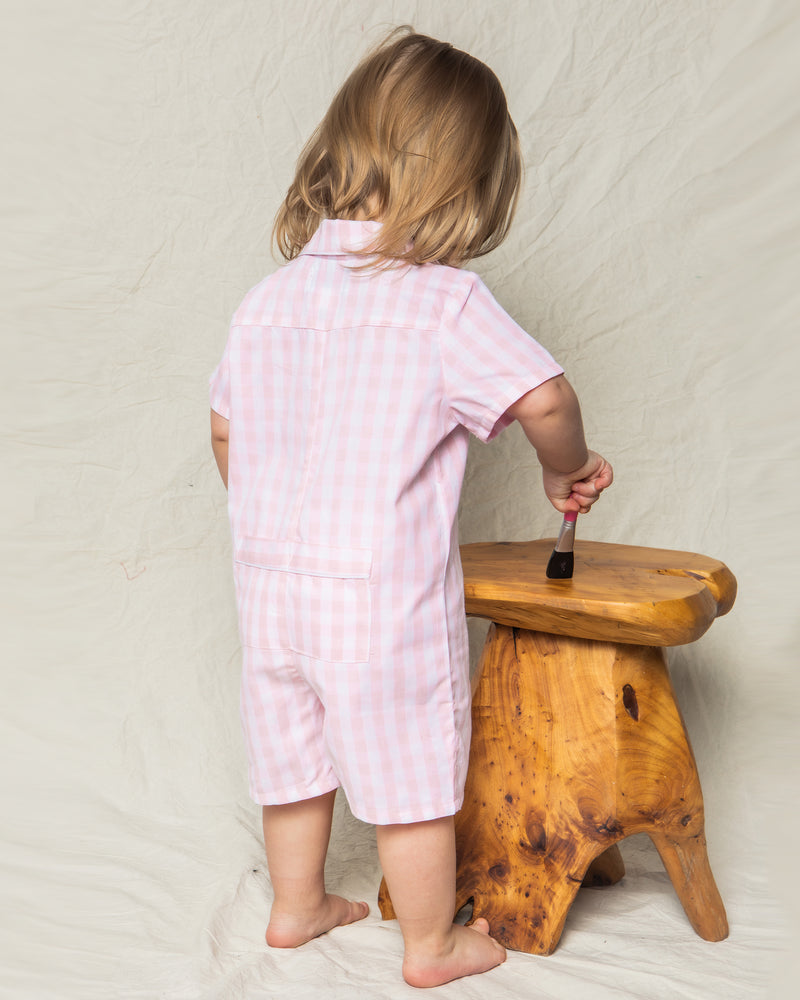 Pink Gingham Summer Romper