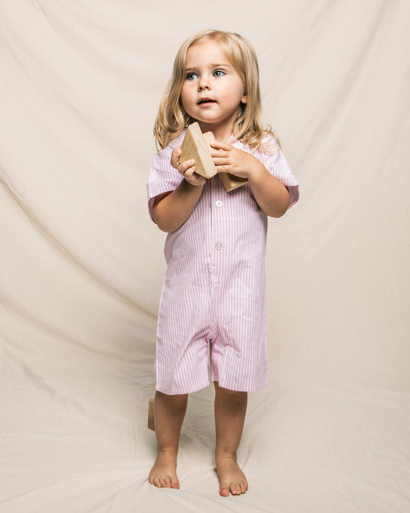 Pink Seersucker Summer Romper