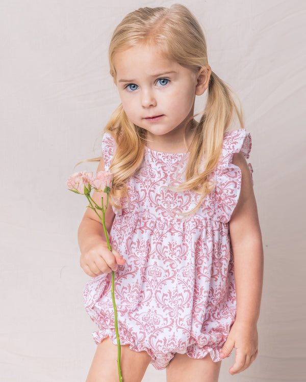 Baby's Twill Ruffled Romper in Vintage Rose