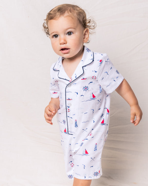 Baby's Twill Summer Romper in Sail Away