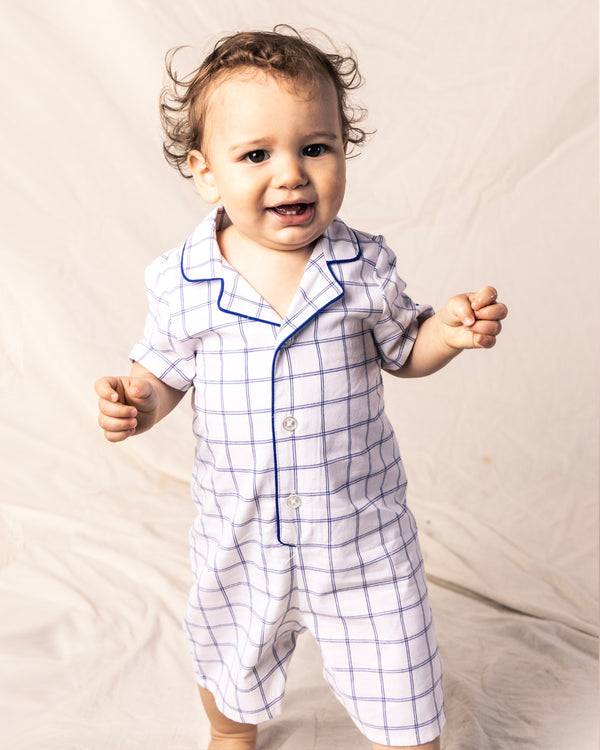 Baby's Twill Summer Romper in Nantucket Tattersall