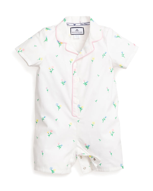 Baby's Twill Summer Romper in Tulips