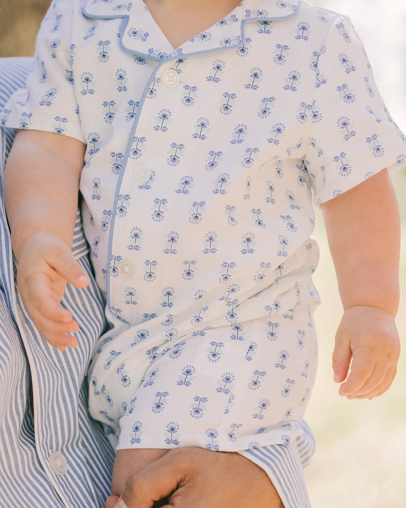 minnow x Petite Plume Botanical Block Print Summer Romper