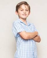 Children's Light Blue Gingham Short Set