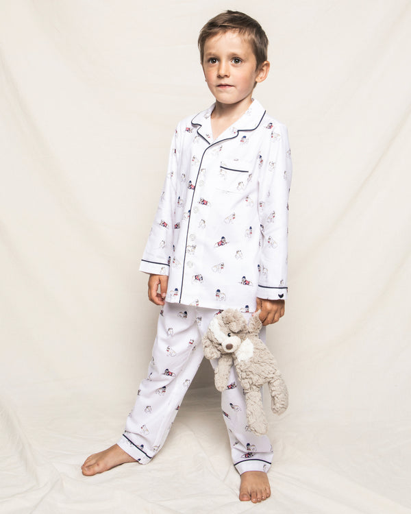 Kid's Twill Pajama Set in British Bulldogs