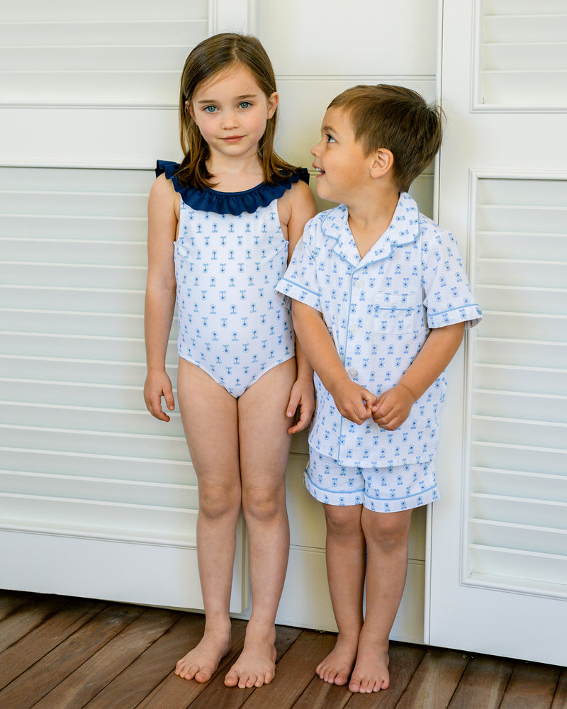 minnow x Petite Plume Botanical Block Print Short Set
