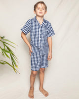 Children's Navy Gingham Short Set