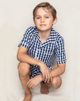 Children's Navy Gingham Short Set