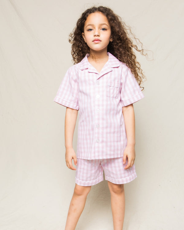 Children's Pink Gingham Short Set
