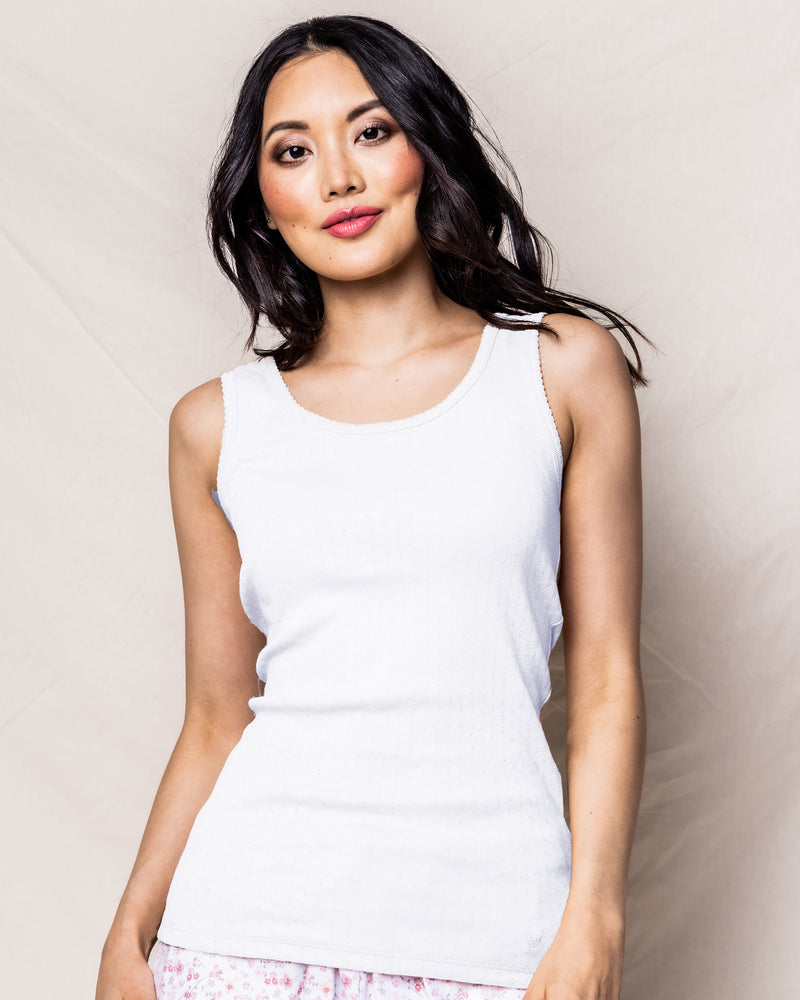 White Sleeveless Pointelle Top