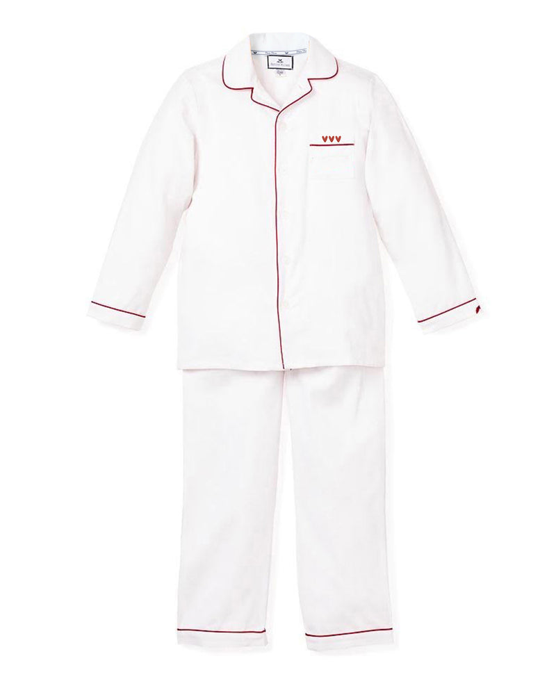 Valentine's Limited Edition - White Pajama Sets with Heart Embroidery