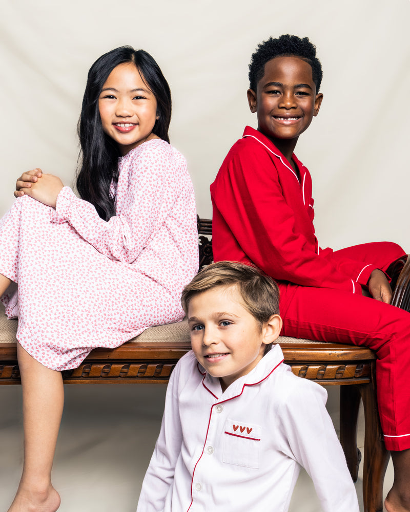 Valentine's Limited Edition - White Pajama Sets with Heart Embroidery