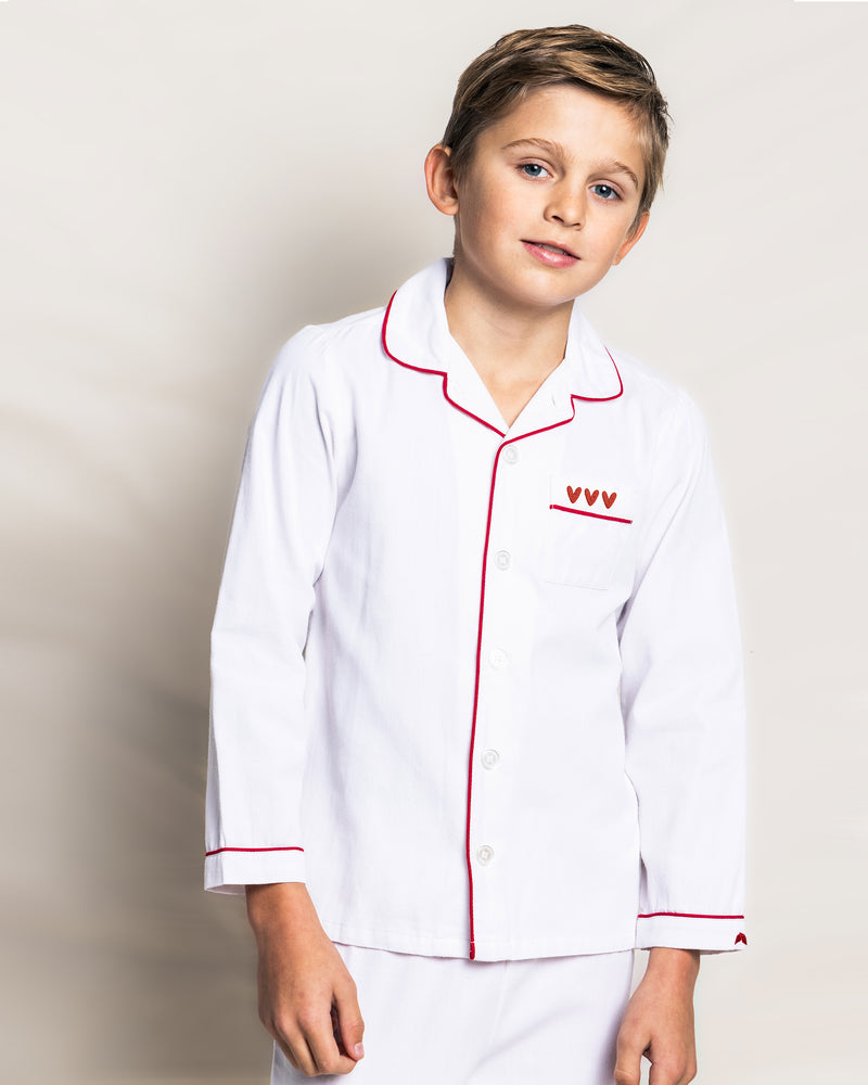 Valentine's Limited Edition - White Pajama Sets with Heart Embroidery