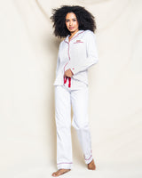 Valentine's Limited Edition - Women's White Pajama Sets with Heart Embroidery