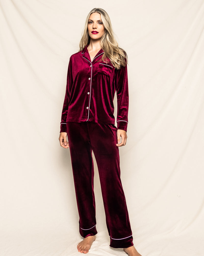 Royal Garnet Velour Pajama Set