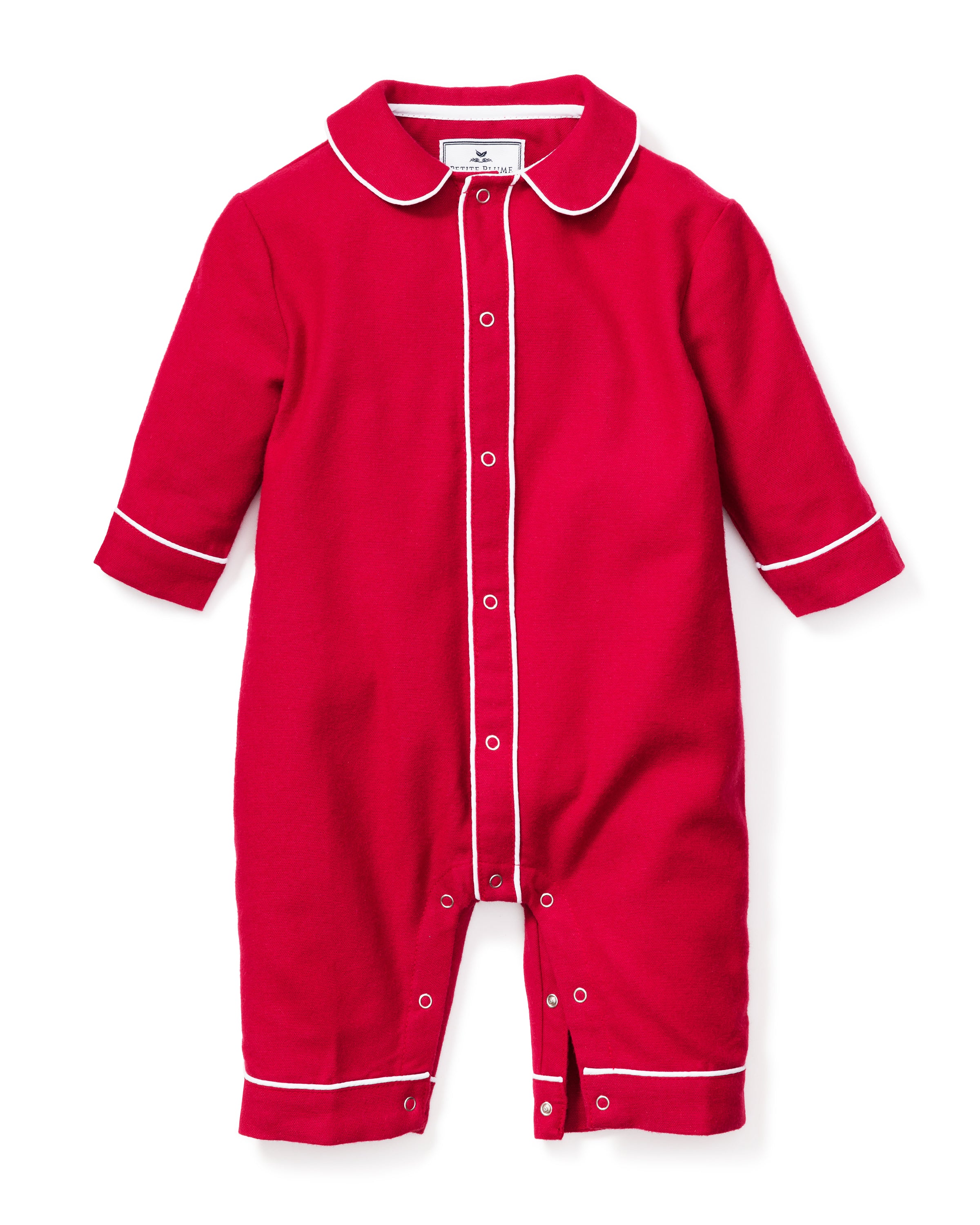 Baby's Flannel Cambridge Romper in Red