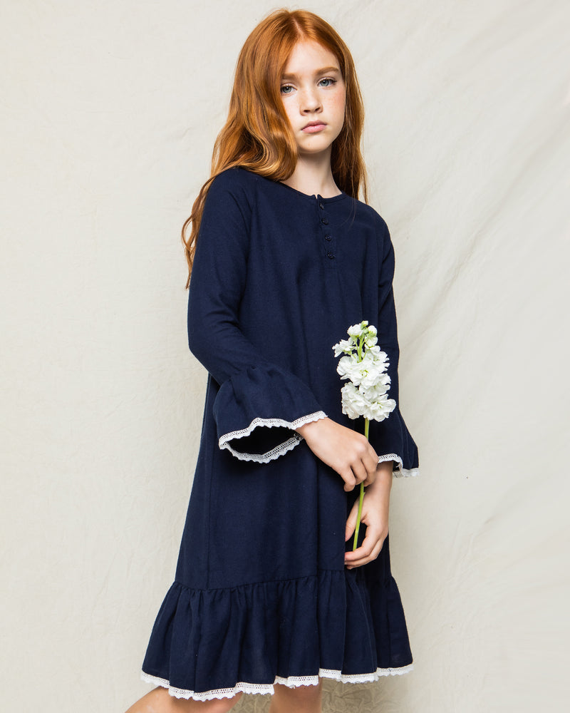 Children's Navy Flannel Arabella Nightgown