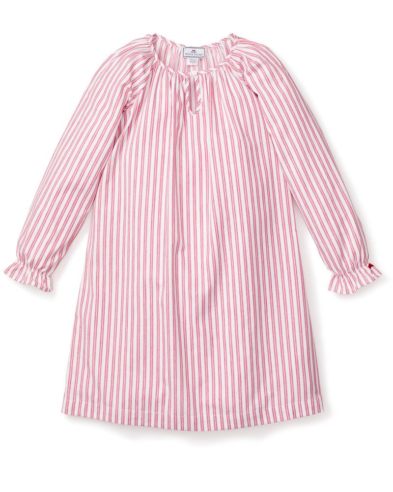 Children's Antique Red Ticking Delphine Nightgown