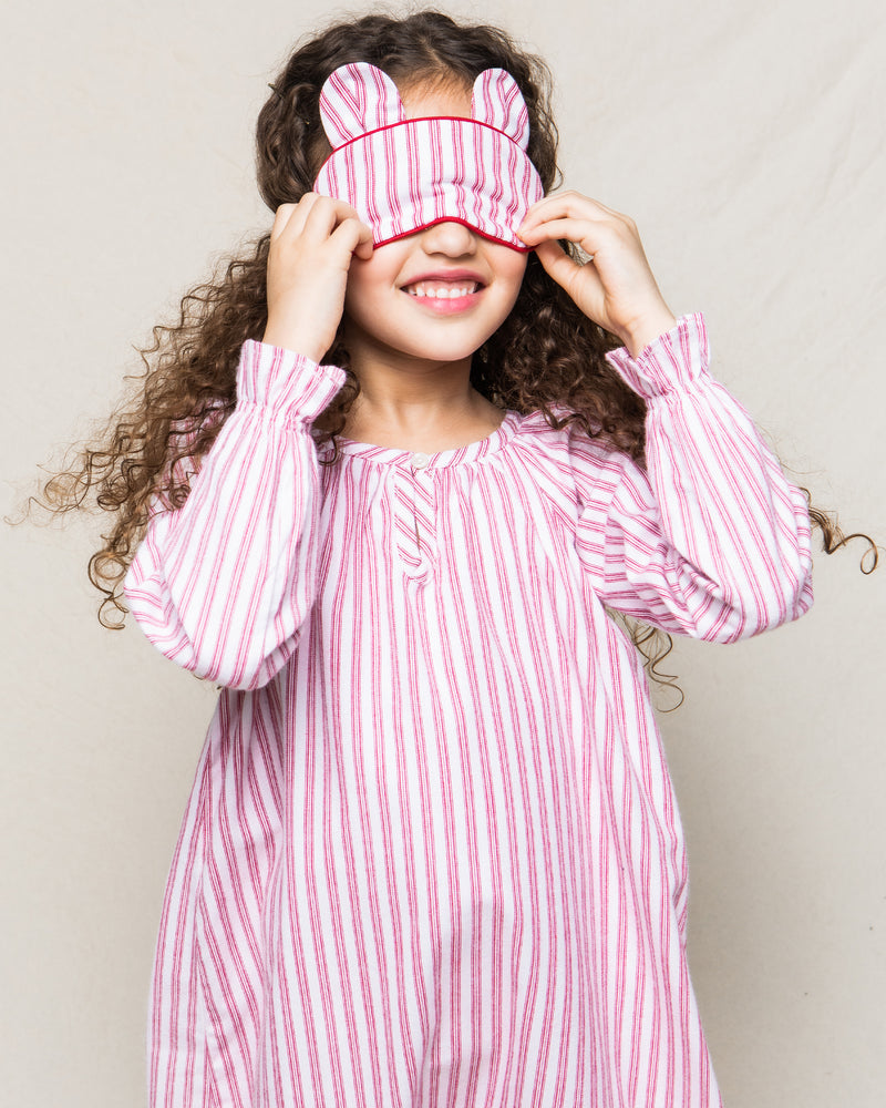 Children's Antique Red Ticking Delphine Nightgown