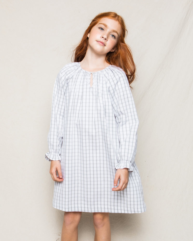 Girl's Twill Delphine Nightgown in Regent Tattersall