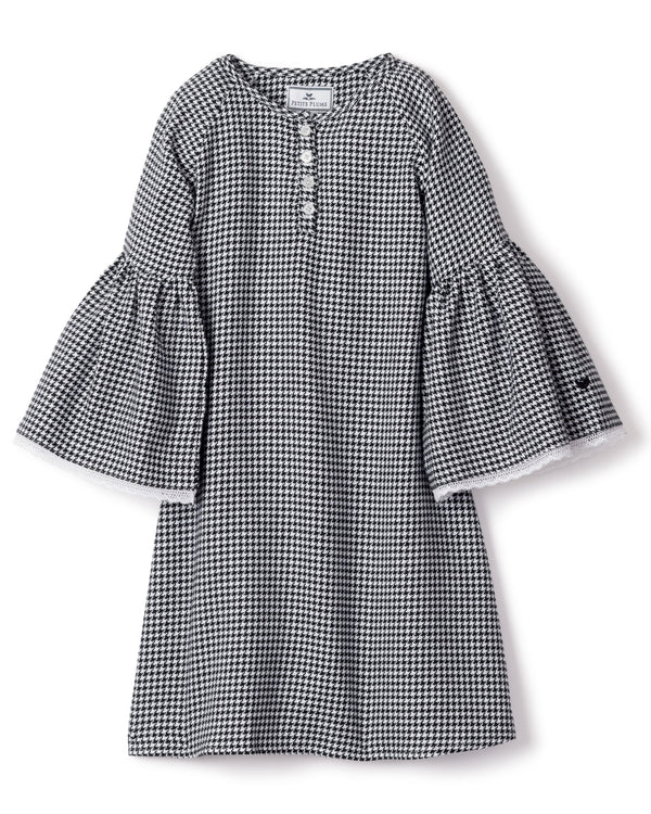 Girl's Flannel Seraphine Nightgown in West End Houndstooth