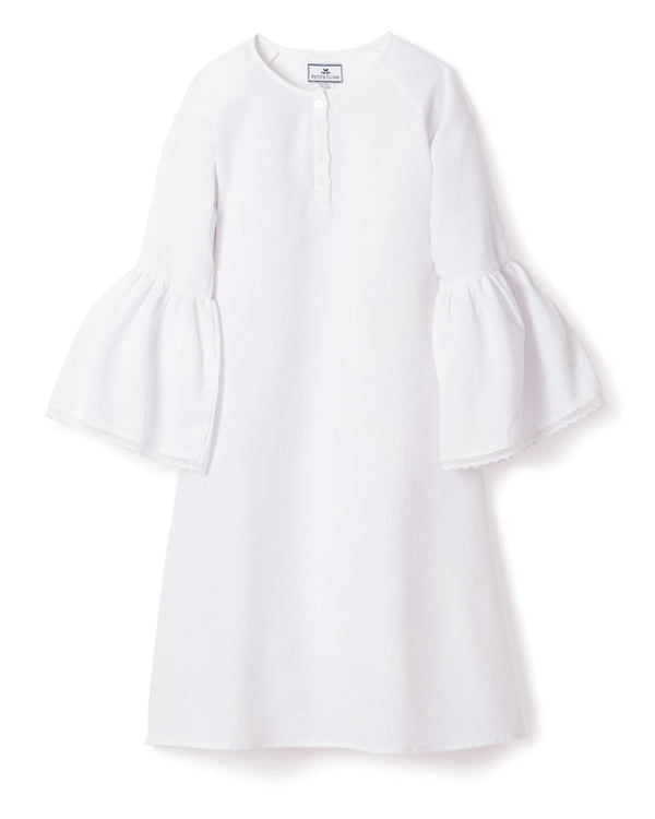 Girl's Flannel Seraphine Nightgown in White