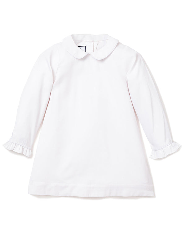 Children's White Sophia Nightgown with White Piping