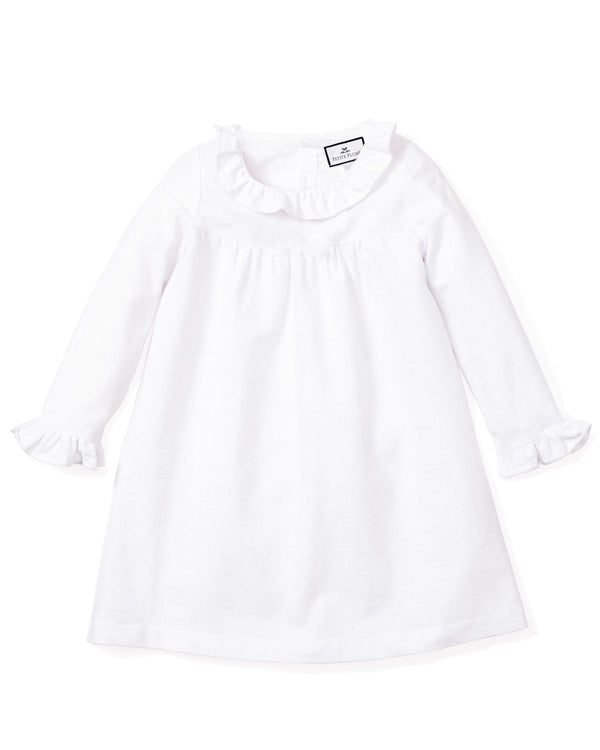 Children's White Scarlett Elegant Flannel Nightgown