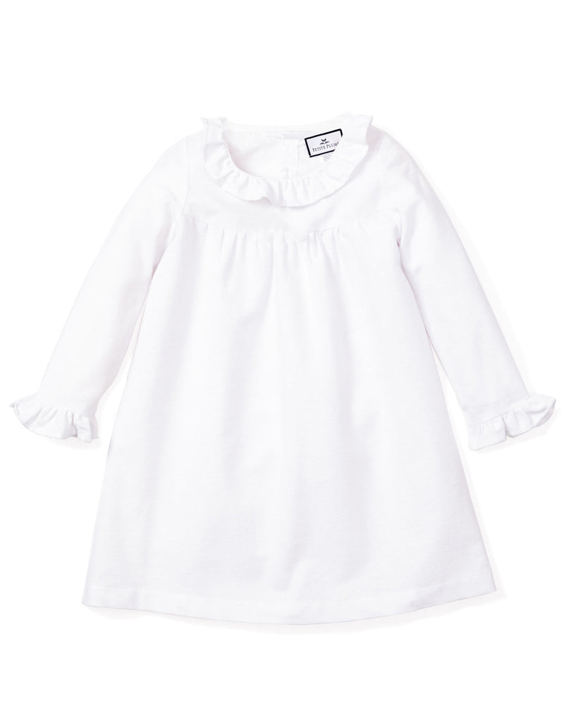 Children's White Scarlett Elegant Flannel Nightgown