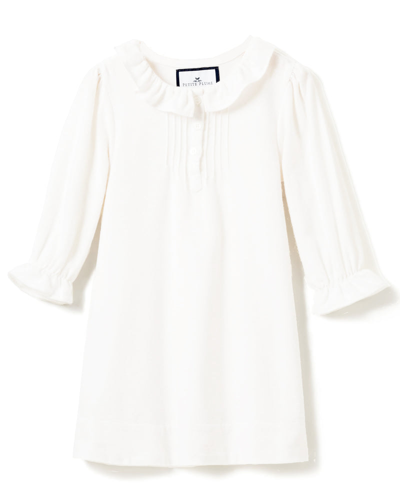 White Victoria Flannel Nightgown