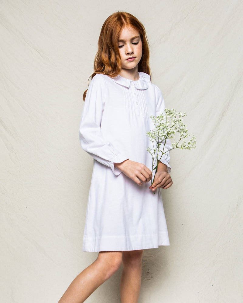 White Victoria Flannel Nightgown