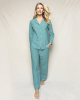 Women's Green Gingham Classic Flannel Pajamas